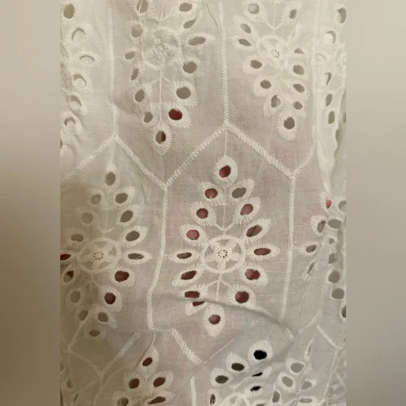 Women's Sexy Long Sleeve Lace Ruffle Mini Dress Hollow Out Summer Dress White - Picture 8 of 8